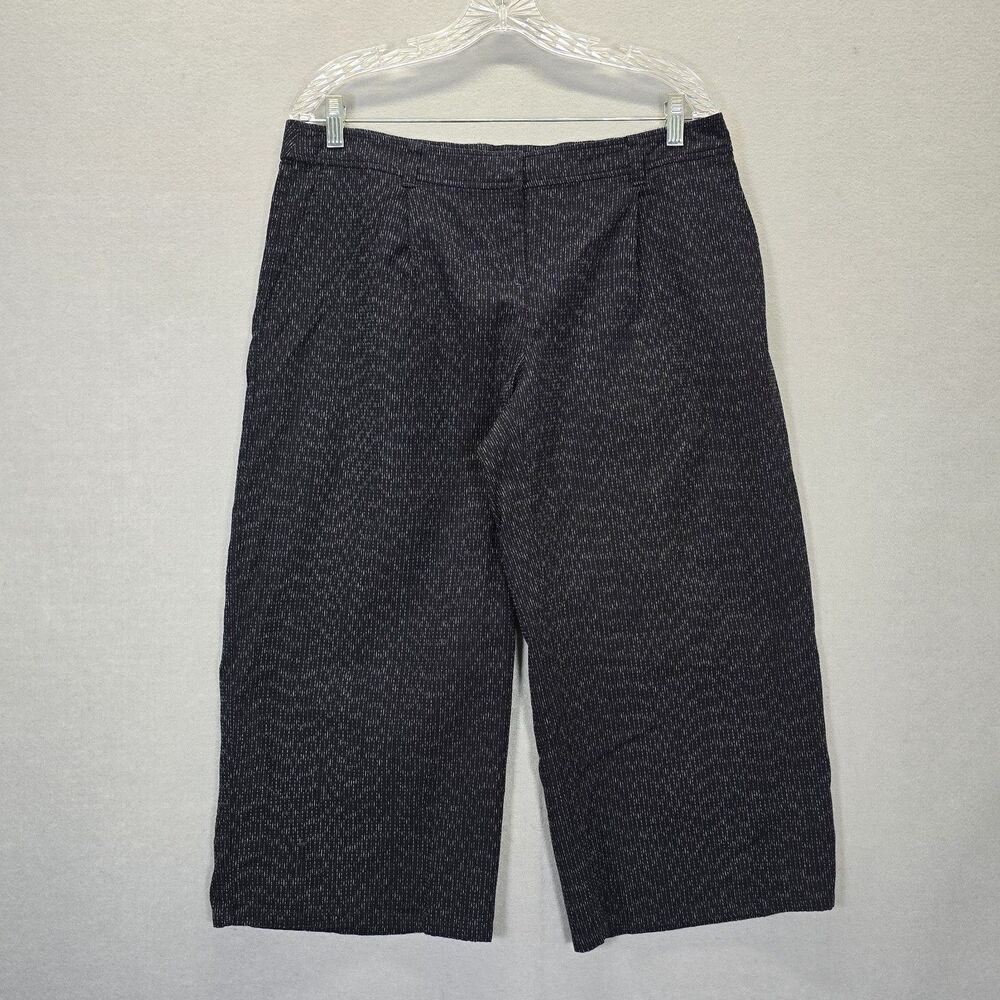 Eileen Fisher Pants Womens Black Wide Leg Capri Rain Pint Pet Size (34 X 20.5)
